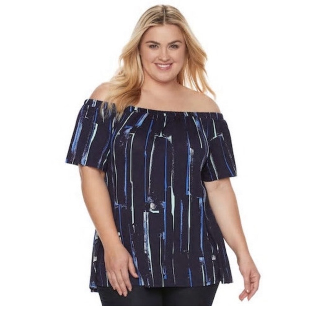 Never Worn! Off the Shoulder Navy Top